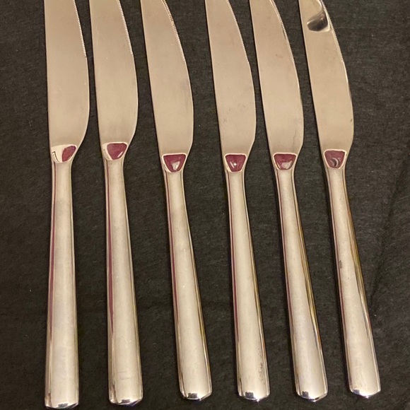 WMF Cromargan 4 Dinner Knives 8” & 2 Steak 9” Boston Pattern Stainless Flatware. - Picture 4 of 9